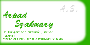 arpad szakmary business card